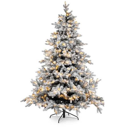 Albero di Natale innevato "Oslo" con big led in PE + PVC + Flock