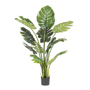 Pianta artificiale "Filodendro" con foglie in gomma, struttura in metallo, 115x105x150h cm