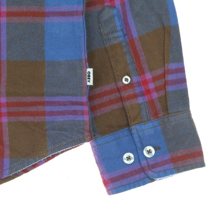 OBEY Camicia Manica Lunga Uomo Orchard L/s Woven Brown Multi da uomo