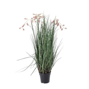 Pianta artificiale "Grevillea" con rosa, vaso in plastica nero, Ø70x100h cm