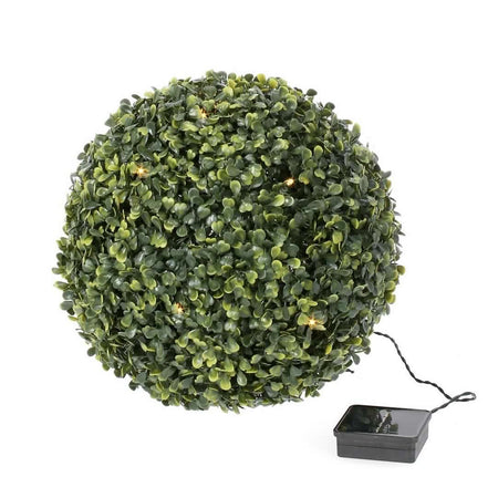 Bosso sintetico Verde con 20 luci a led, ricarica solare, Ø28 cm