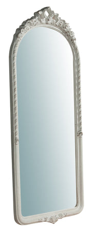 Biscottini Specchiera da parete in legno finitura bianco anticato L40xPR4,5x90 cm Made in Italy