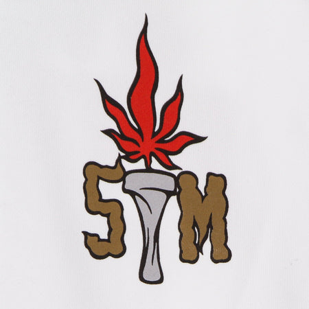 5TATE OF MIND Felpa Cappuccio Uomo Street Olympics Hoodie White da uomo