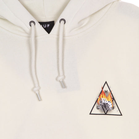 HUF Felpa Cappuccio Uomo Hot Dice Triple Triangle Po Hoodie Natural da uomo