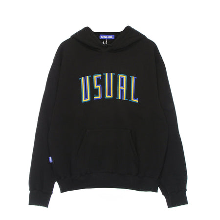 USUAL Felpa Cappuccio Uomo Stripe Hoodie Black da uomo