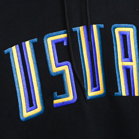 USUAL Felpa Cappuccio Uomo Stripe Hoodie Black da uomo