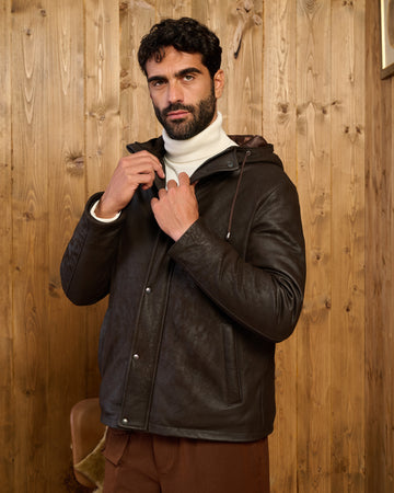 Benny - Piumino Uomo Nabuk in vera pelle Made in Italy