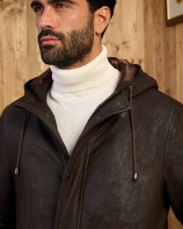 Benny - Piumino Uomo Nabuk in vera pelle Made in Italy