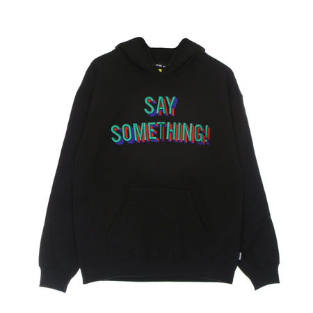 IUTER Felpa Cappuccio Uomo Say Something Hoodie Black da uomo