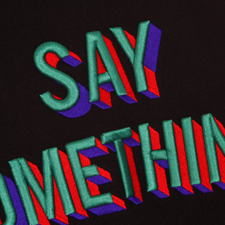 IUTER Felpa Cappuccio Uomo Say Something Hoodie Black da uomo