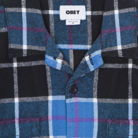 OBEY Camicia Manica Lunga Uomo Sully L/s Woven Wovens Black Multi da uomo