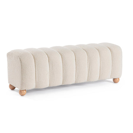 Panca "Zora" struttura in MDF rivestimento in poliestere effetto boucle'