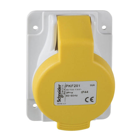 Presa da incasso inclinata IP44 16A 110V 2P+T Schneider