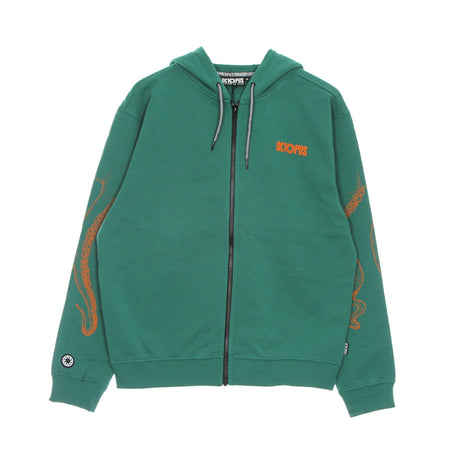 OCTOPUS Felpa Leggera Cappuccio Zip Uomo Outline Zip Hoodie Field Green da uomo
