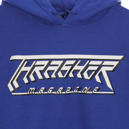 THRASHER Felpa Cappuccio Uomo Future Logo Hood Royal da uomo
