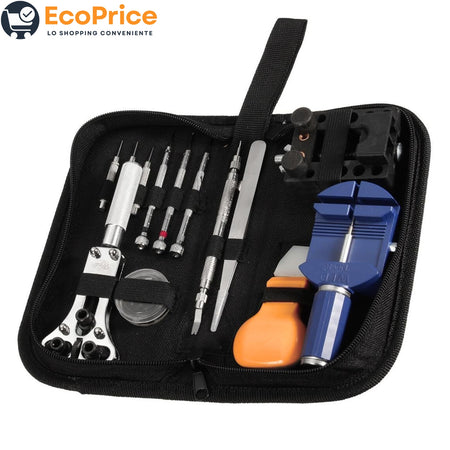 Ecoprice Kit Di Riparazione Orologi Professionale Attrezzi di Apertura Orologi e portabile con Borsello 13 Pezzi