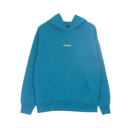 PROPAGANDA Felpa Leggera Cappuccio Uomo Ribs Yellow Hoodie Turquoise/yellow da uomo