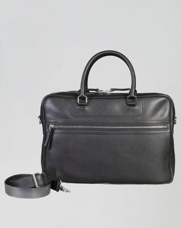 Plinio - Cartella Business Nera In Vera Pelle