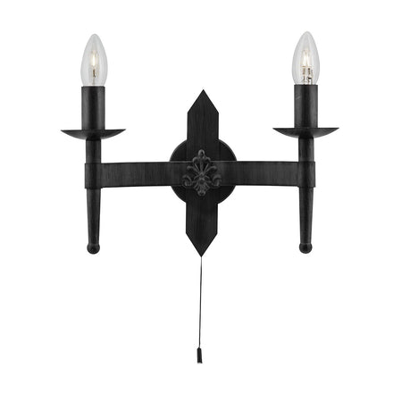 Applique Industrial-Nordico Cartwheel Ii Ferro Nero 2 Luci E14