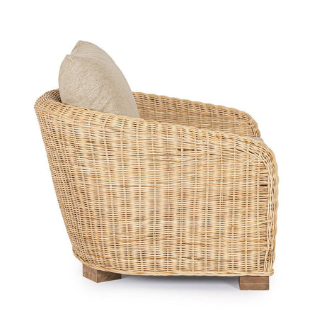 Poltrona "Cadice" struttura in rattan con cuscini per interno