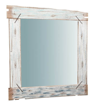 Biscottini Specchio da parete in legno massello L90xPR3,5xH90 cm. effetto antico dipinto