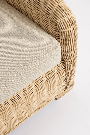 Poltrona "Cadice" struttura in rattan con cuscini per interno