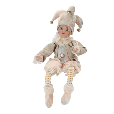 Statua Natalizia bambino con vestito color oro decorazione natalizia