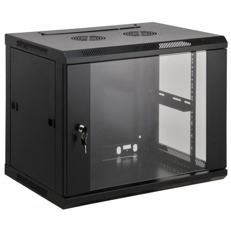 Armadio Rack 19'' a muro 12 unità sezione unica prof. 450mm Nero