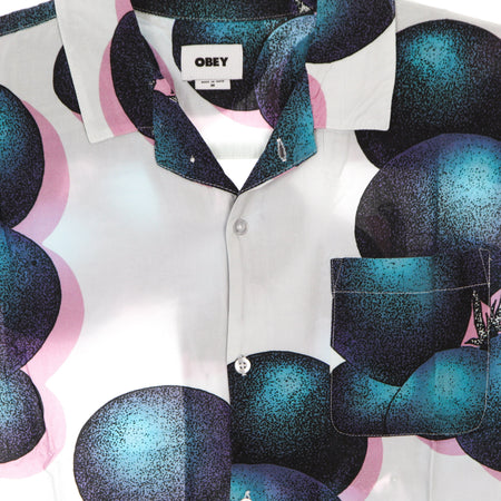OBEY Camicia Manica Corta Uomo Blueberries Woven White/multi da uomo