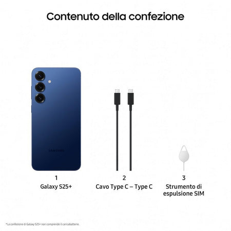 Samsung S25+ 5G Smartphone 6.7" 12GB RAM - Memoria Interna 512GB - Colore Navy - NAVY ITA