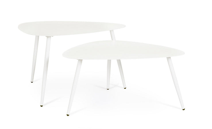 Tavolino "Yvonne" struttura in acciaio per esterno set da 2