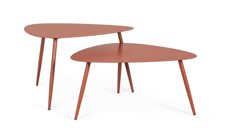 Tavolino "Yvonne" struttura in acciaio per esterno set da 2