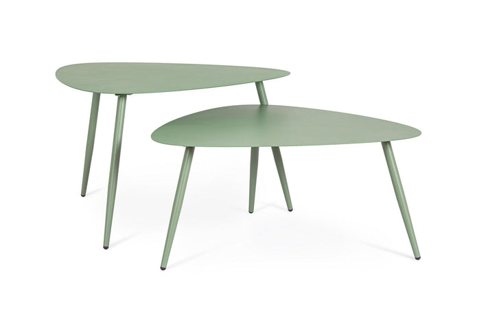 Tavolino "Yvonne" struttura in acciaio per esterno set da 2