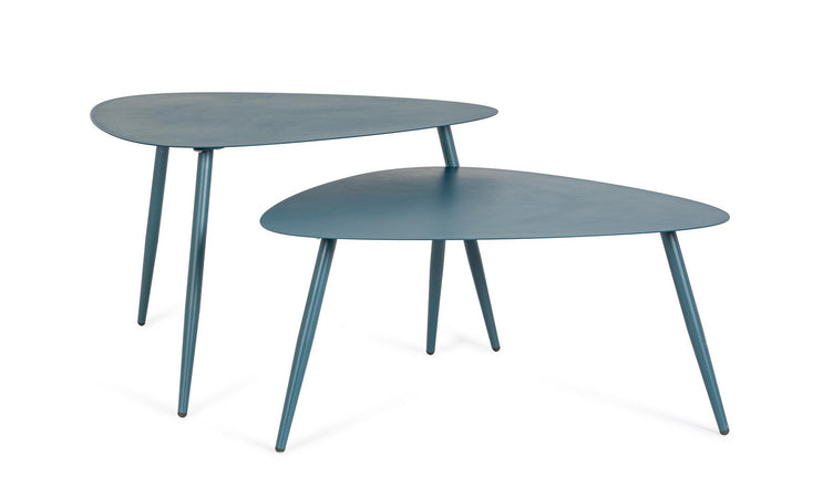 Tavolino "Yvonne" struttura in acciaio per esterno set da 2