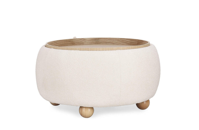 Pouf "Irisha" sgabello contenitore struttura in MDF rivestimento in poliestere per interno