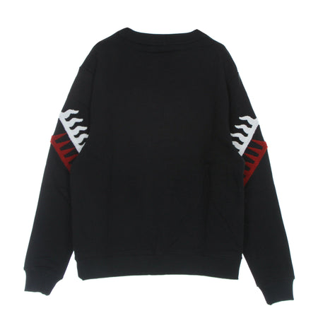 IHS Felpa Leggera Girocollo Uomo Sponge Graphic Flames Sweatshirt Black da uomo