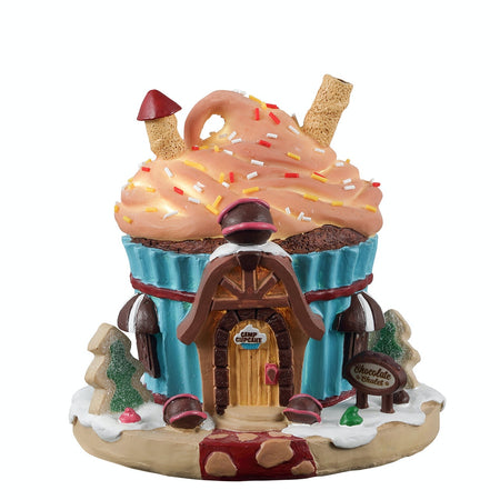 Chalet Cioccolato, edificio luminoso per villaggio di Natale in Resina