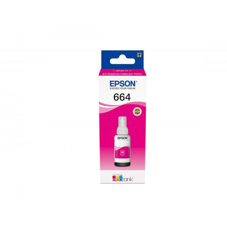 Cartuccia originale ad inchiostro Epson T6643 - Flacone di inchiostro originale per stampanti Epson Ecotank - Magenta