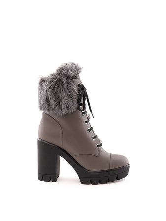 Giuseppe Zanotti Stivaletto Combat con Pelliccia interna da donna
