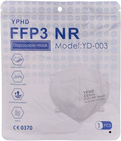 25 Mascherine Protettive Ffp3 Scatola Da 25 Certificate Ce 0370 Mascherina Filtrante Protettiva Bfe>99% Yphd Hphd