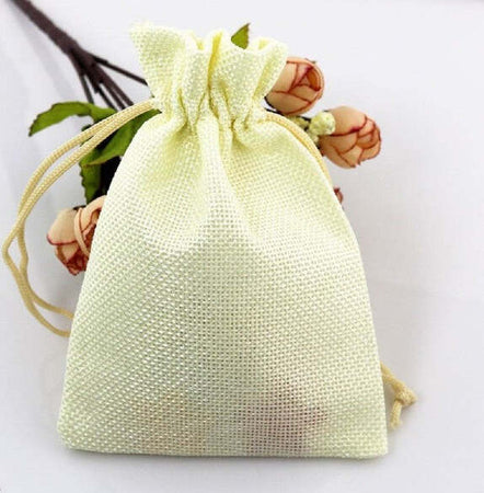 25-Veli-Sacchetti-Di-Juta-Avorio-Per-Bomboniere-Confetti-Compleanni-Matrimonio