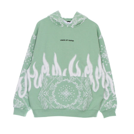 VISION OF SUPER Felpa Leggera Cappuccio Uomo Bandana Print Hoodie Green da uomo