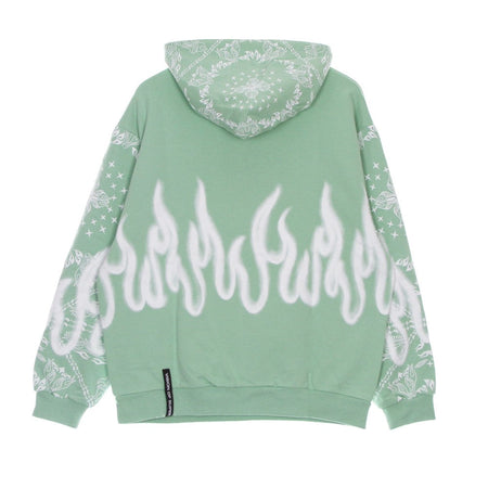 VISION OF SUPER Felpa Leggera Cappuccio Uomo Bandana Print Hoodie Green da uomo