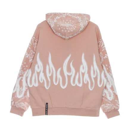VISION OF SUPER Felpa Leggera Cappuccio Uomo Bandana Print Hoodie Pink da uomo