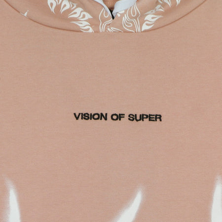 VISION OF SUPER Felpa Leggera Cappuccio Uomo Bandana Print Hoodie Pink da uomo