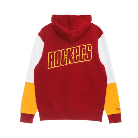 MITCHELL & NESS Felpa Cappuccio Uomo Nba Fusion Fleece 2.0 Hardwood Classics Houroc Scarlet/white da uomo
