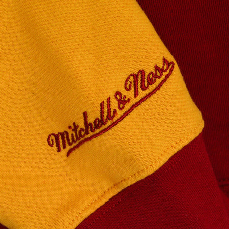 MITCHELL & NESS Felpa Cappuccio Uomo Nba Fusion Fleece 2.0 Hardwood Classics Houroc Scarlet/white da uomo