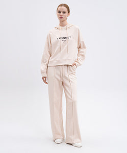 Twinset completo tuta donna in maglia con cappuccio