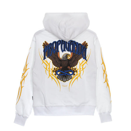 PROPAGANDA Felpa Leggera Cappuccio Uomo Eagle Hoodie White da uomo