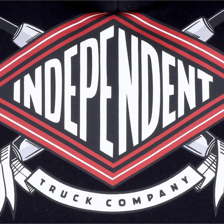 INDEPENDENT Felpa Cappuccio Zip Uomo Turn &burn Zip Hood Black da uomo